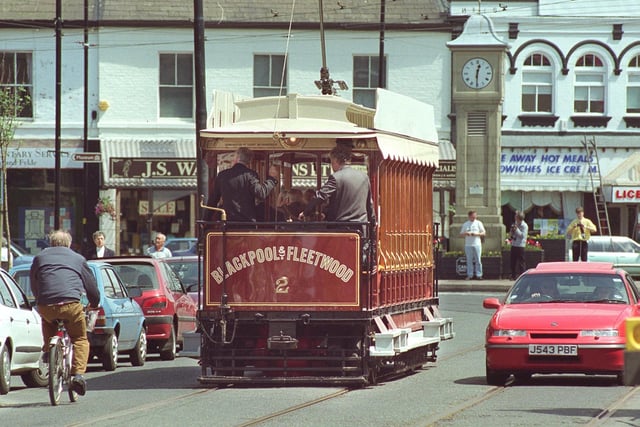 This was a re-enactment of the first tram trip from Blackpool to Fleetwood. The photo was taken in 1998