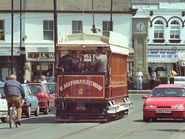 This was a re-enactment of the first tram trip from Blackpool to Fleetwood. The photo was taken in 1998