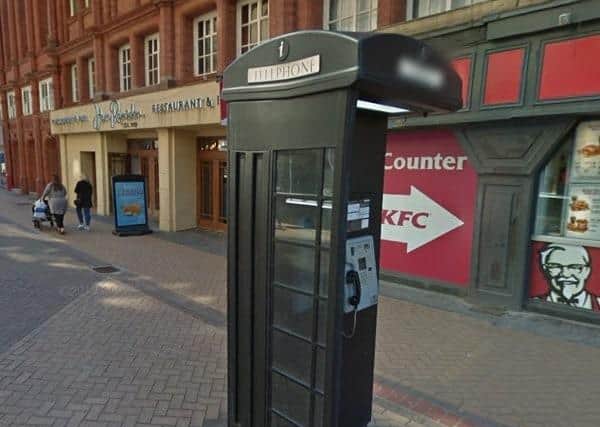 Existing phone box on Bank Hey Street - Google Maps