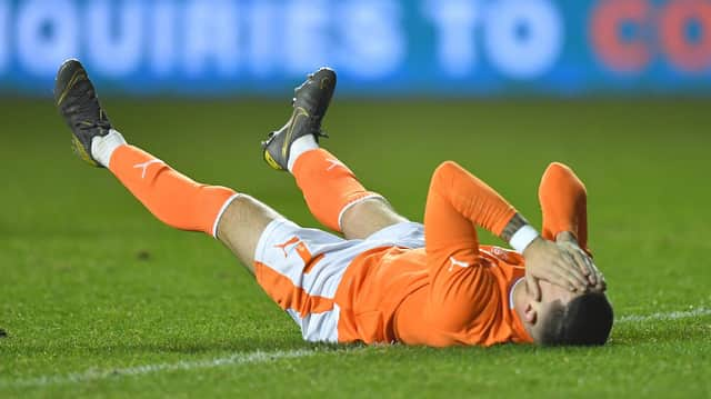 Owen Dale reacts after his late miss (Photographer Dave Howarth / CameraSport)