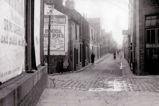 This emotive Coronation Street style picture shows Bonny Street running parallel with the Golden Mile. Of course Bonny Street is still there but has changed beyond recognition