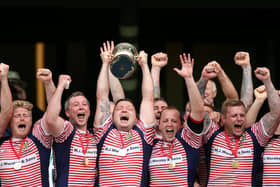 Lancashire's latest Bill Beaumont County Championship triumph at Twickenham in 2018, with current Fylde RFC head coach Alex Loney far left