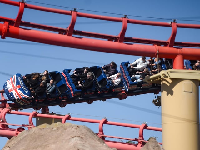 Thrill seekers on the Big One at Blackpool Pleasure Beach. It's probably the most iconic ride at the theme park and was given the thumbs up by our readers