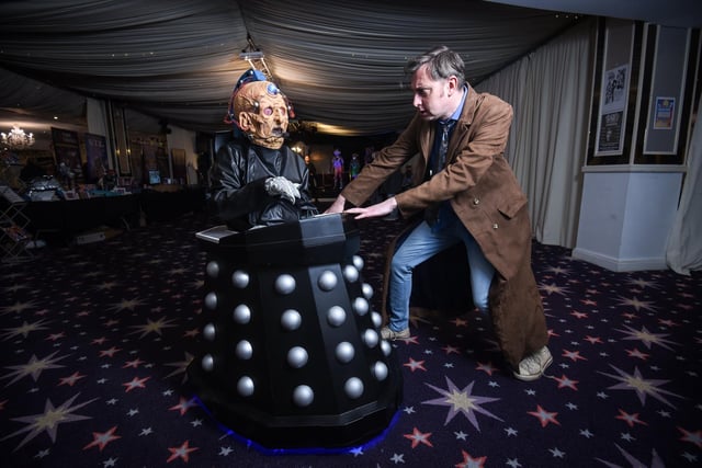Davros with Richard Ashton at the .Dr Who convention Invasion Blackpool at Viva.