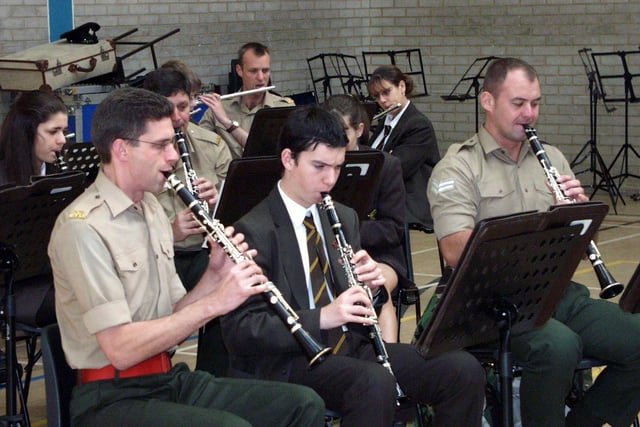 The King's Division Normandy Band and Baines High School joined forces at Weeton
