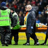 Grimshaw was rushed to hospital following a nasty collision during the recent derby