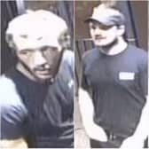 Do you recognise these men? Officers want to speak to them following a serious assault at a pub in Blackpool (Credit: Lancashire Police)