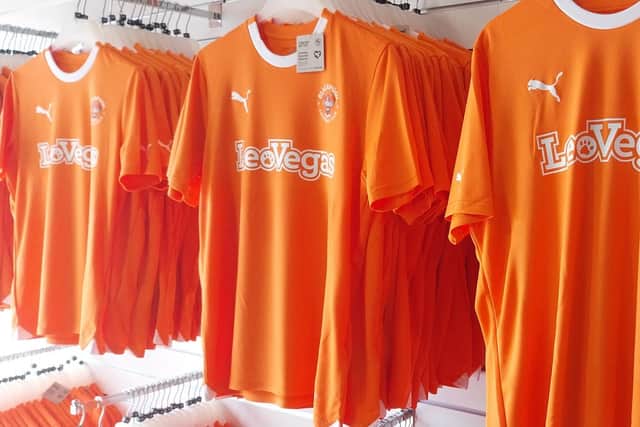 The new shirts on sale in the club shop
