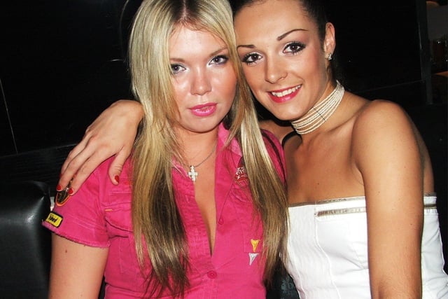 Robyn Willars and Gemma Forshaw at Club Sanuk in 2005