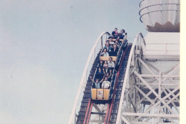 Thrill seekers round the corner for the first drop in 1972