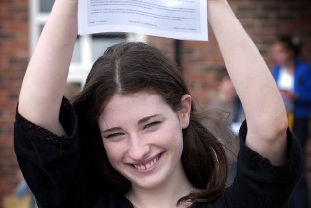 Baines School Poulton, Pupils receive their GCSE examination results - Alexandra Warner 2003