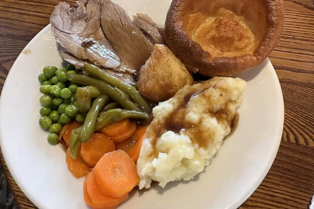 Children's lamb roast dinner at The Highlands, Bispham