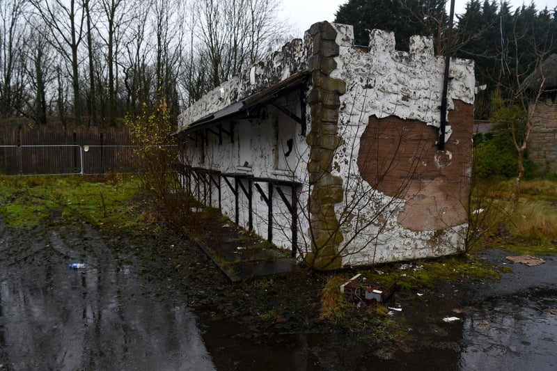 Demolition work under way at the former Camelot Theme Park at Charnock Richard