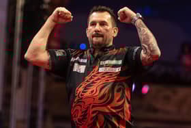 Jonny Clayton defeated Luke Humphries at Blackpool's Winter Gardens to reach the Betfred World Matchplay final Picture: Taylor Lanning/PDC