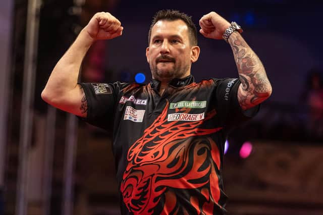 Jonny Clayton defeated Luke Humphries at Blackpool's Winter Gardens to reach the Betfred World Matchplay final Picture: Taylor Lanning/PDC