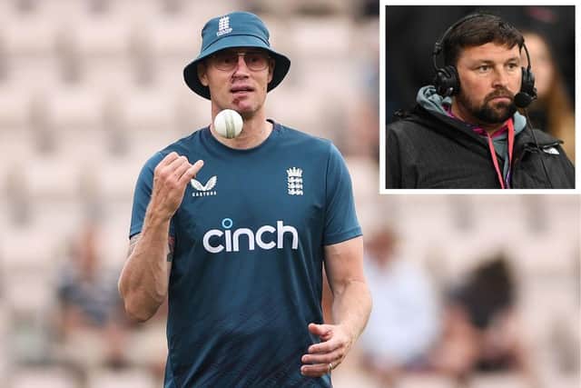 Main picture: Andrew (Freddie) Flintoff at the 2nd Metro Bank One Day International match between England and New Zealand on September 10, 2023. Inset: TalkSport Radio pundit Stephen Harmisoncommenting on TalkSport.