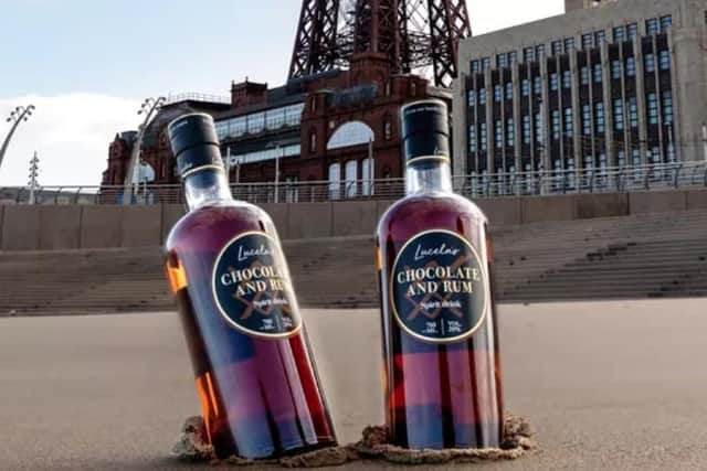 Two bottles of acclaimed Lucela in the san on Blackpool beach last month