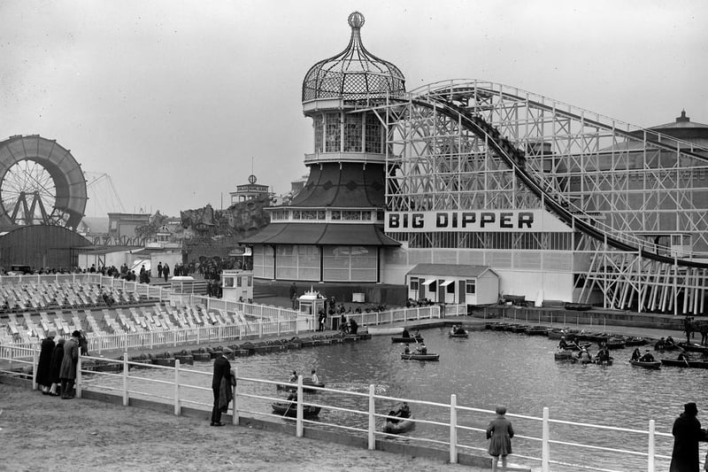 A view across the boating pool in 1928