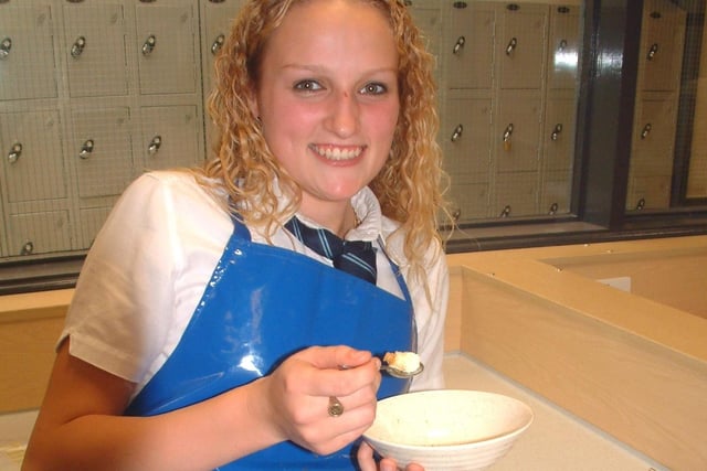 Emma Swales tests ready-meals as part of her food technology class