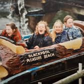 Children enjoying the Log Flume in November 1995