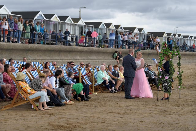 A large crowd gathered on the Promenade to watch the ceremony. Picture: Neil Cross