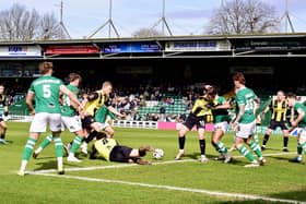 Match action from AFC Fylde's defeat at Yeovil Town (photo: AFC Fylde)
