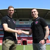 Fleetwood Town's new head coaching duo, assistant Steven Whittaker (left) and head coach Scott Brown (right). Picture: FTFC.