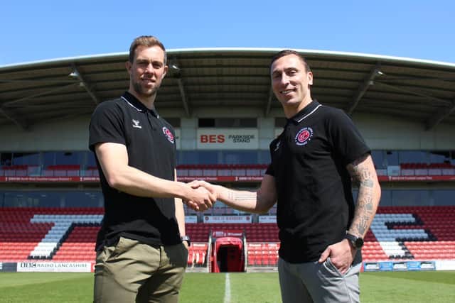 Fleetwood Town's new head coaching duo, assistant Steven Whittaker (left) and head coach Scott Brown (right). Picture: FTFC.
