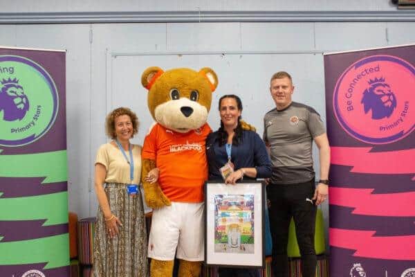 Miss Claire Singleton was presented with a Premier League Primary Star award for designing a new PE curriculum at Moor Park Primary School in Blackpool