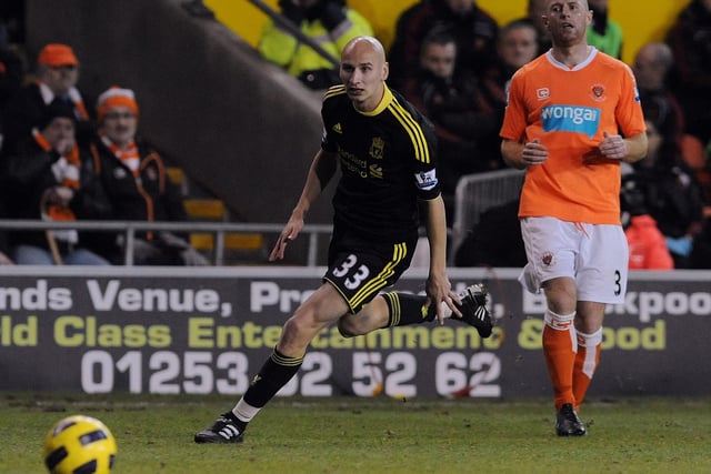 Jonjo Shelvey (pictured playing against the Seasiders) spent time on loan at Bloomfield Road in 2011. 
In 10 appearances, the midfielder scored six goals and assisted three before returning to his then club Liverpool. 
The following year, Shelvey was handed his first cap for England. 
His other clubs includes the likes of Swansea City and Newcastle United.