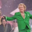 Sir Rod Stewart on stage at Glastonbury