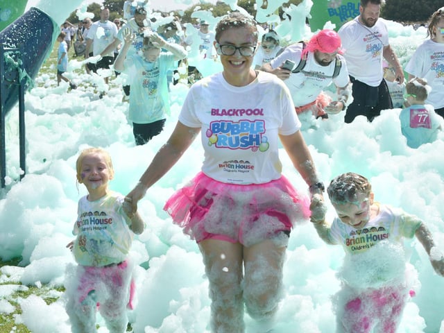 Blackpool Bubble Rush at Lawson's Showground in aid of Brian House Children's Hospice