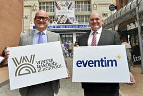 Blackpool's Winter Gardens has teamed up with EVENTIM over a new ticketing operation. Pictured are, left to right, John Gibson MD at EVENTIM and Peter Evans operations director at the Winter Gardens