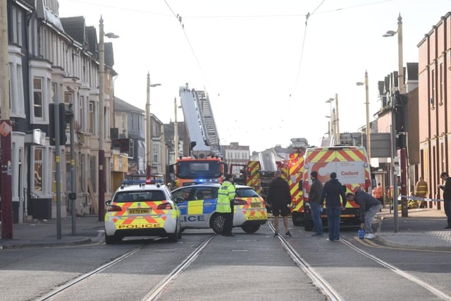 Fire at a derelict building in Blackpool