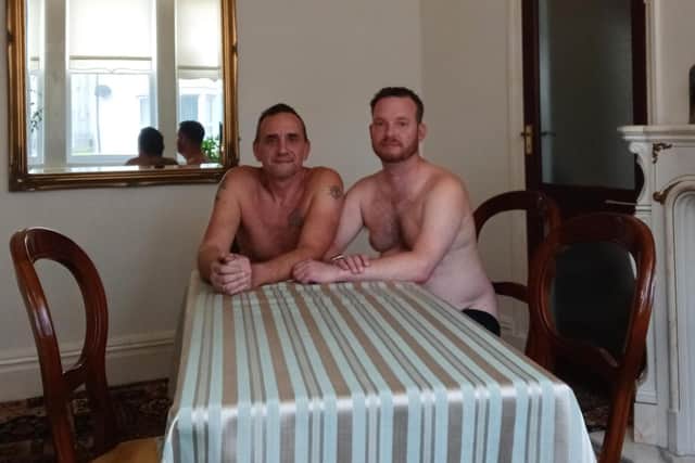 Darren Yeomans and Paul Richardson at their naturist hotel