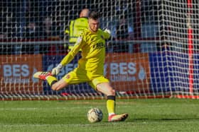 Fleetwood Town goalkeeper Kieran O'Hara against Doncaster Rovers.