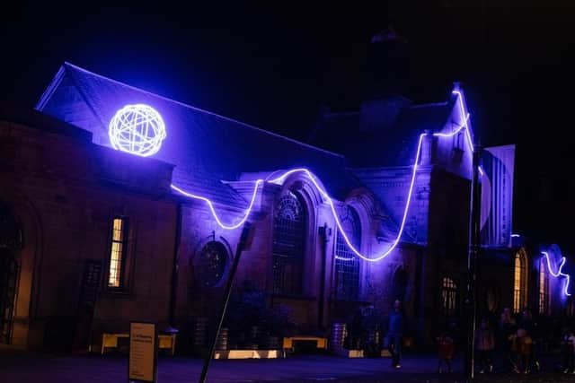 Lightpool festival 2023 - including this installation, Spin a Yarn