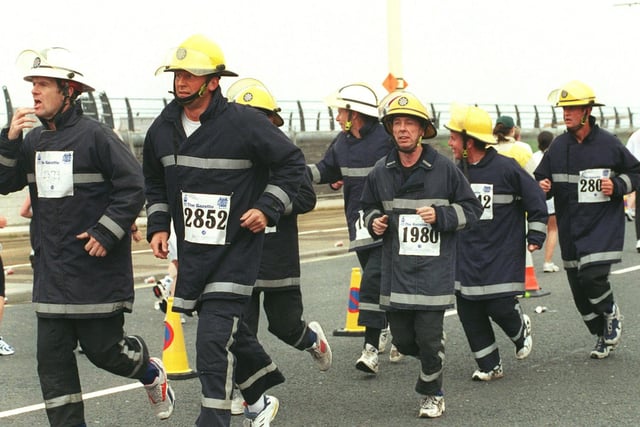 The Fire Brigade on call at the fun run, 1999