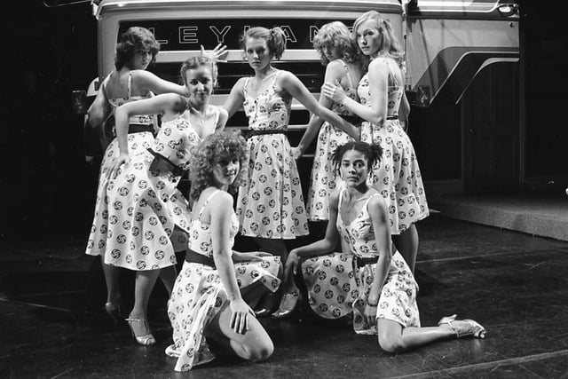The latest show to hit Blackpool in a musical with a host of stars - including Compo without his wellies - dancing girls and... trucks. The unlikely combination turns up in the Leyland Vehicles' Roadshow, a slick promotional event which is Blackpool Opera House. The picture shows some of the production's dancing girls - complete with the Leyland motif on their costumes - and the truck which forms the centrepiece of the show's final number