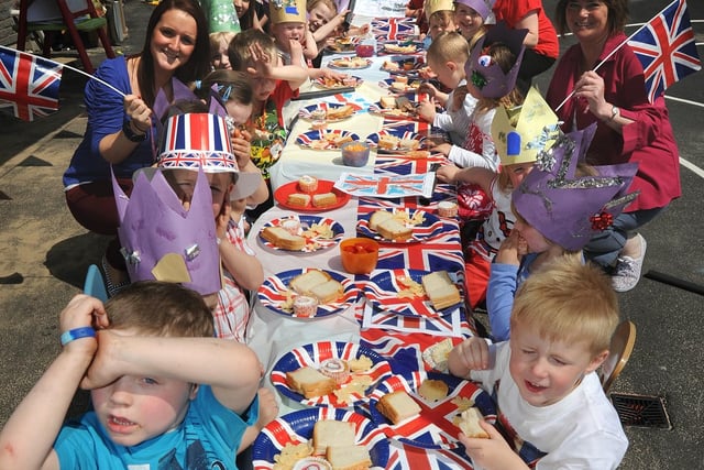 Staff and youngsters at St Cuthbert's and Palatine Children's Centre in Blackpool enjoyed a Diamond Jubilee tea party on May 21 2012
