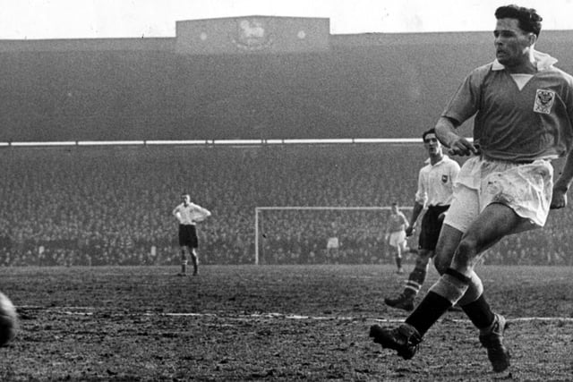 Bill Perry and the first goal in a match against Preston North End in 1956. He scored 119 goals between 1949 and1962