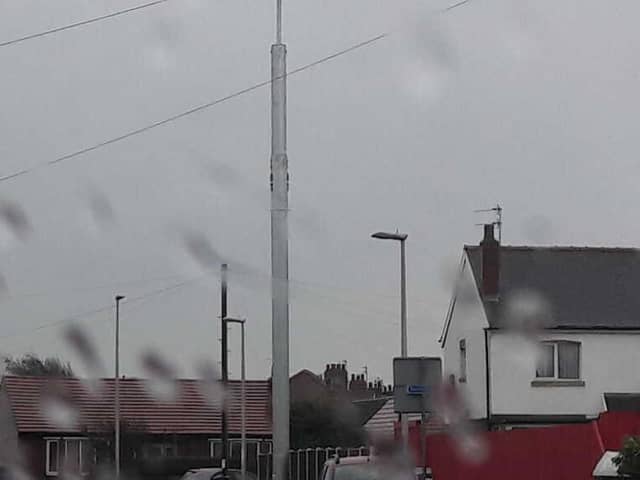 The new 5G mast has been erected in Anchorsholme but not all residents are happy about it. Pic credit: Graham Lord