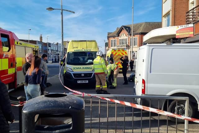 Two ambulances, a rapid response vehicle and a senior clinician attended the scene and two casualties were taken to hospital with multiple injuries