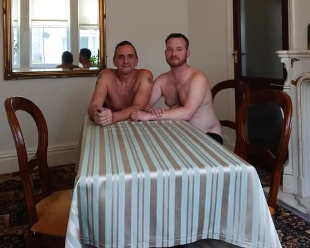 Darren Yeomans and Paul Richardson at their naturist hotel