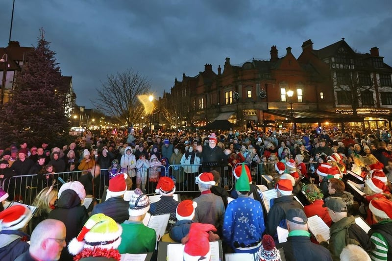 A bumper crowd turned out in Lytham to watch the festive switch-on and entertainment, including this performance from Lytham Community Choir. Picture: Brett Harkness.