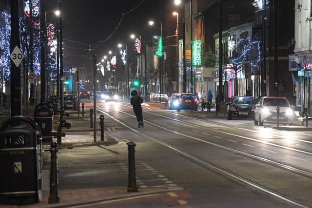 Fleetwood's Lord Street, lit up for Christmas last year
