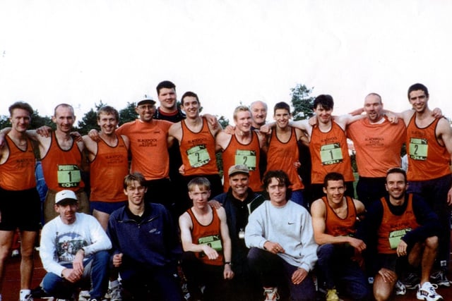 Blackpool and Fylde AC promotion winning mens team - winners of Fylde Sports Team of the Year 1998