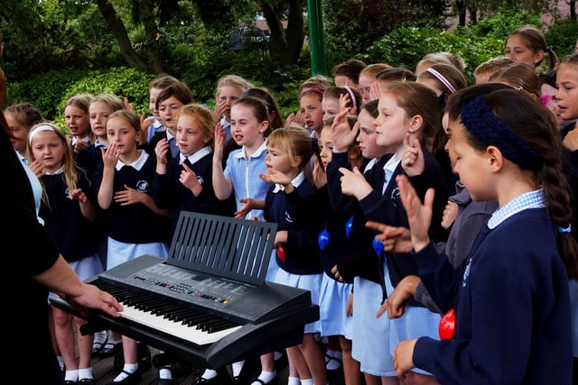 Children from Seaburn Dene were pictured singing in Mowbray Park in 2006.
