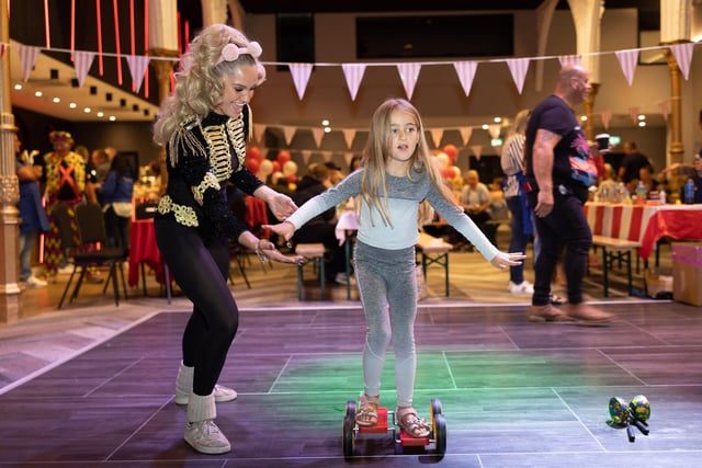 This skill being passed on at the young carers' party at Blackpool Tower was all about balance