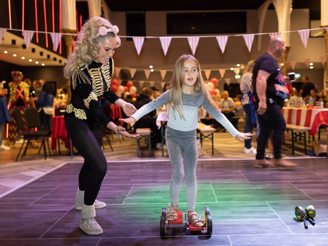 This skill being passed on at the young carers' party at Blackpool Tower was all about balance